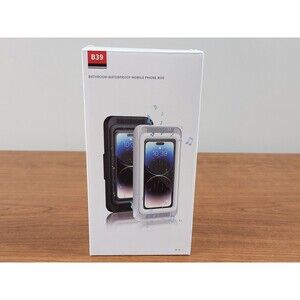 Upgraded Shower Phone Holder Waterproof with Speaker Hole Screentouch White